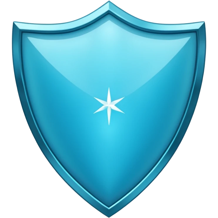 Cyan blue shield with diamonds emoji