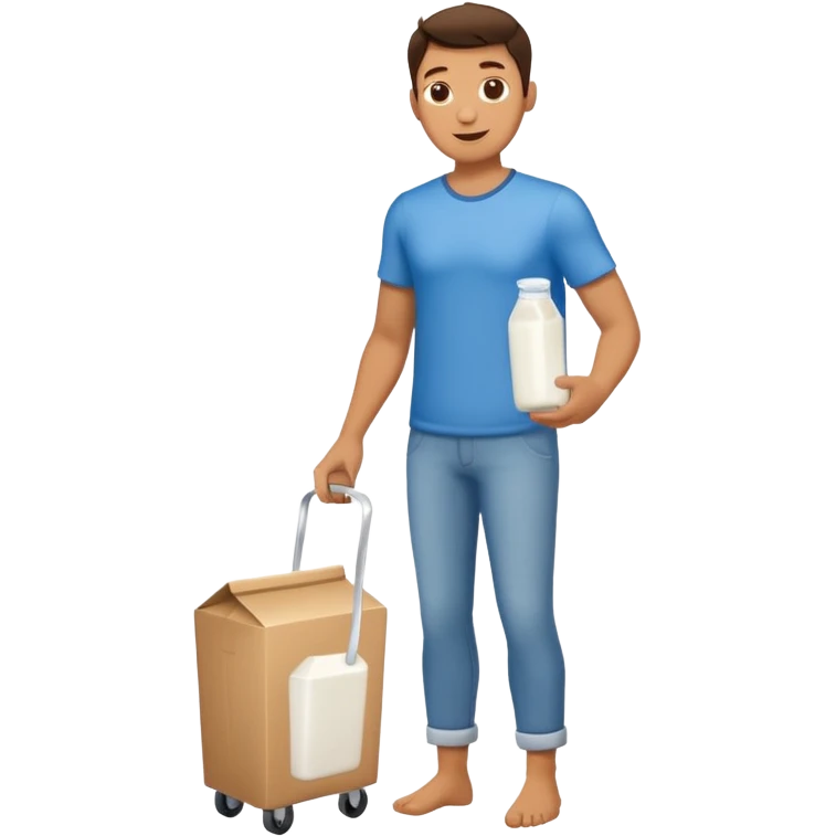 man full body buying a milk emoji