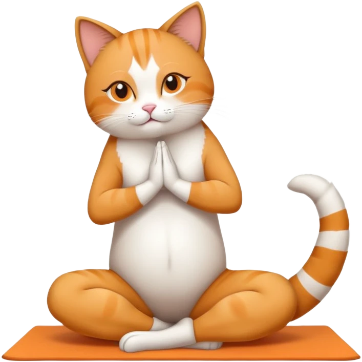 cat doing yoga camel pose with arched back emoji