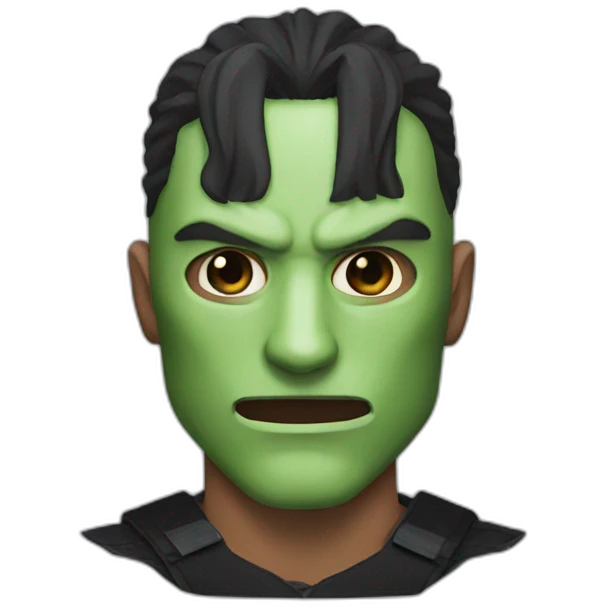 A man wearing a demon slayer mask  emoji