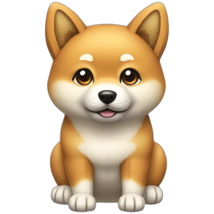 shiba inu full body sit 3/4 with back paws like down emoji