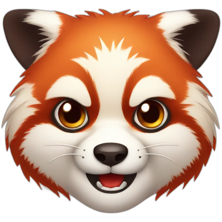 cute red panda face angry emoji