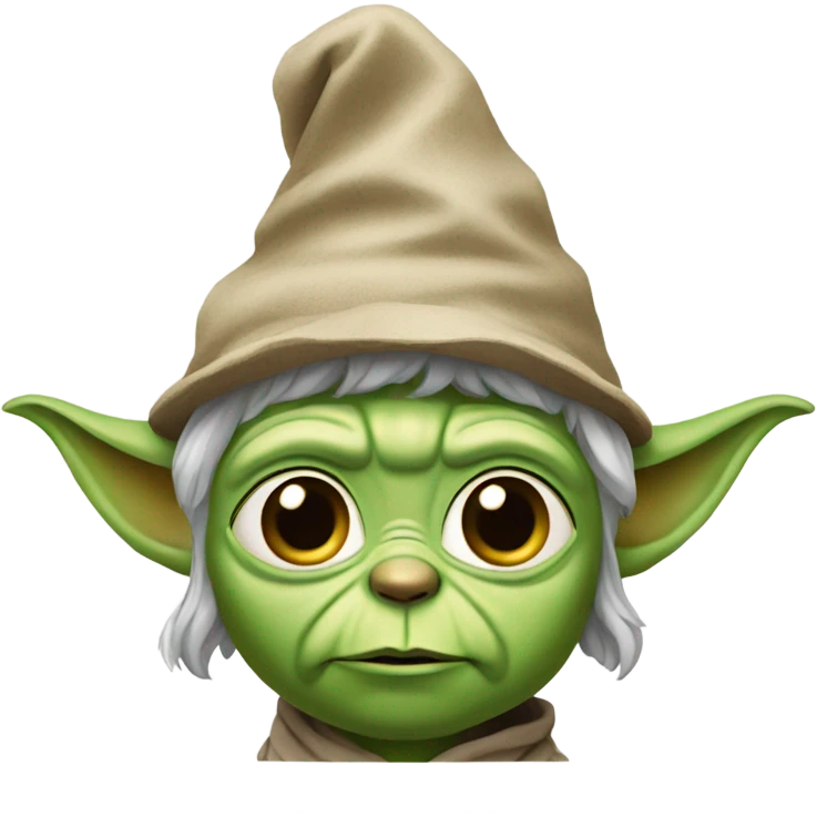 Yoda with hat emoji