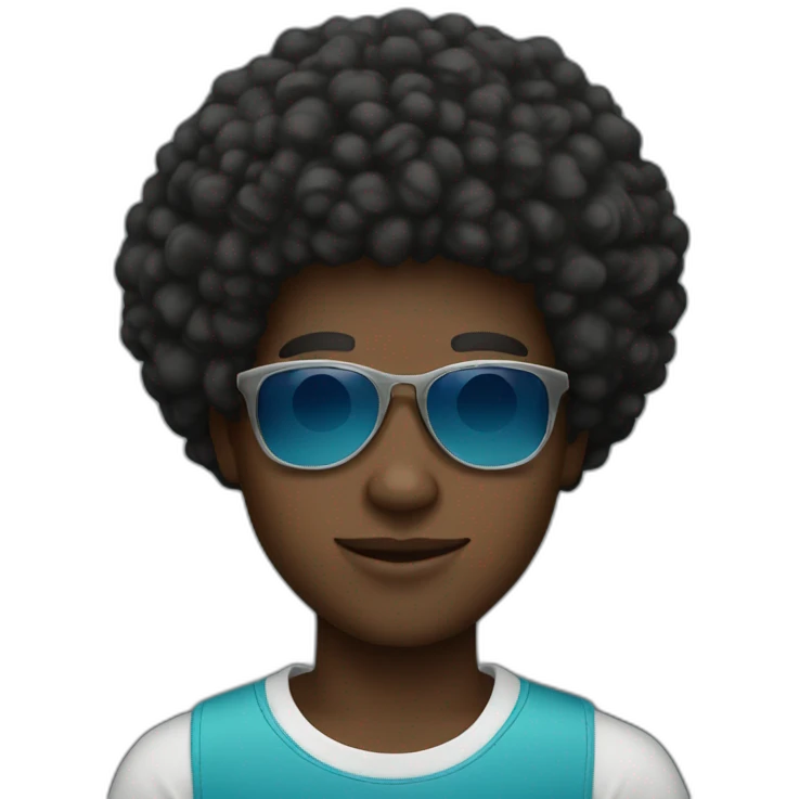 afro boy with sunglasses emoji