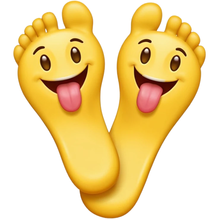 emoji with tounge sticking out and feet emoji