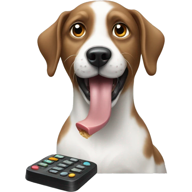 dog eating remote control  emoji