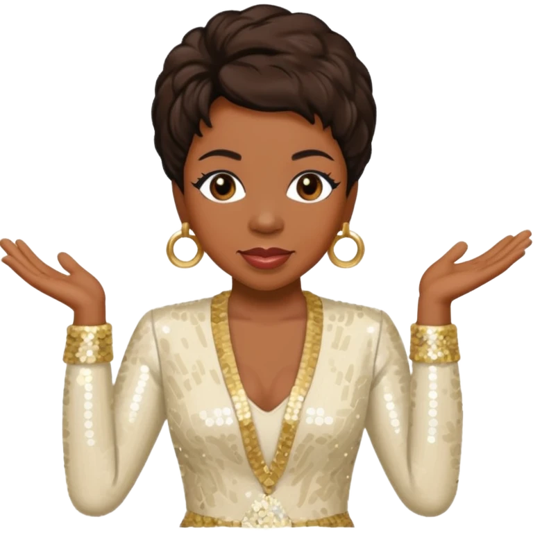 Gladys Knight with ivory sequin outfit emoji