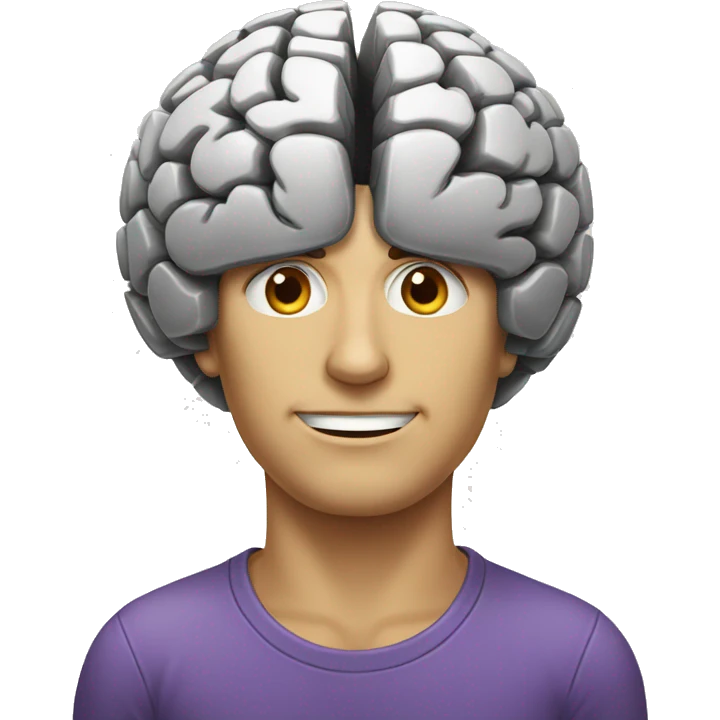 cerebro de caricatura emoji