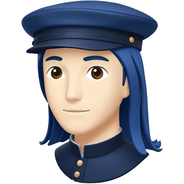 a floating Navy blue Brixton fiddler cap hat emoji
