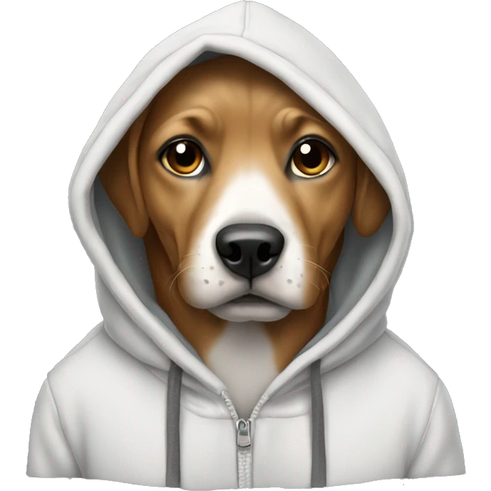 Dog wearing a hoodie emoji