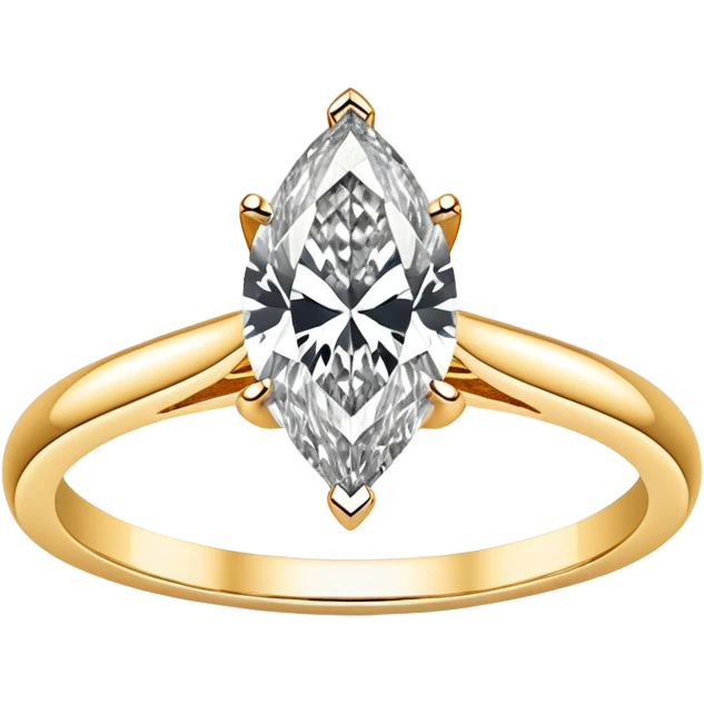 solitaire marquise diamond gold engagement ring emoji