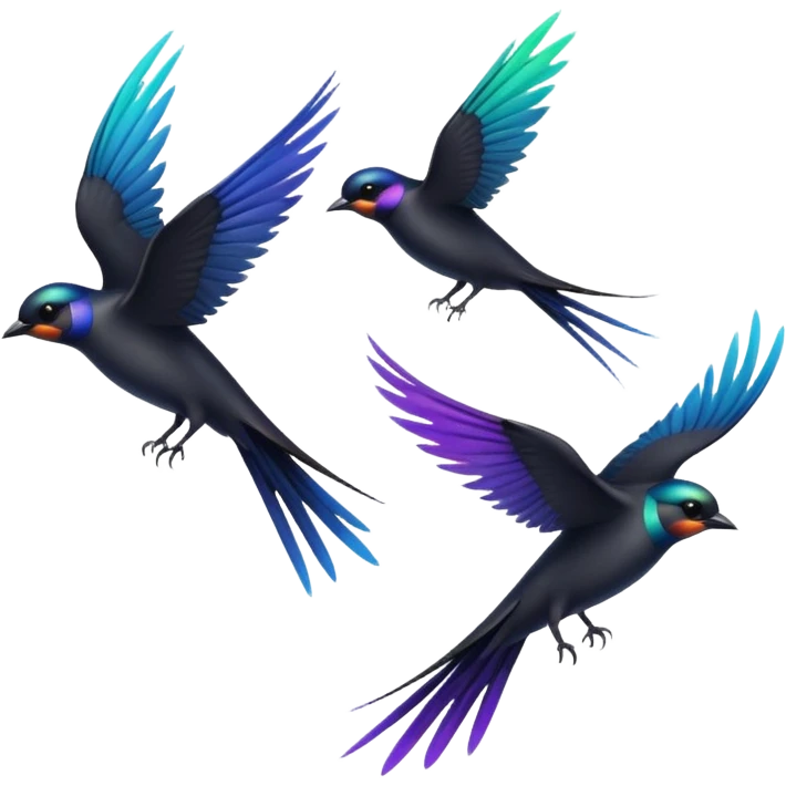3 Black swallow flying emoji