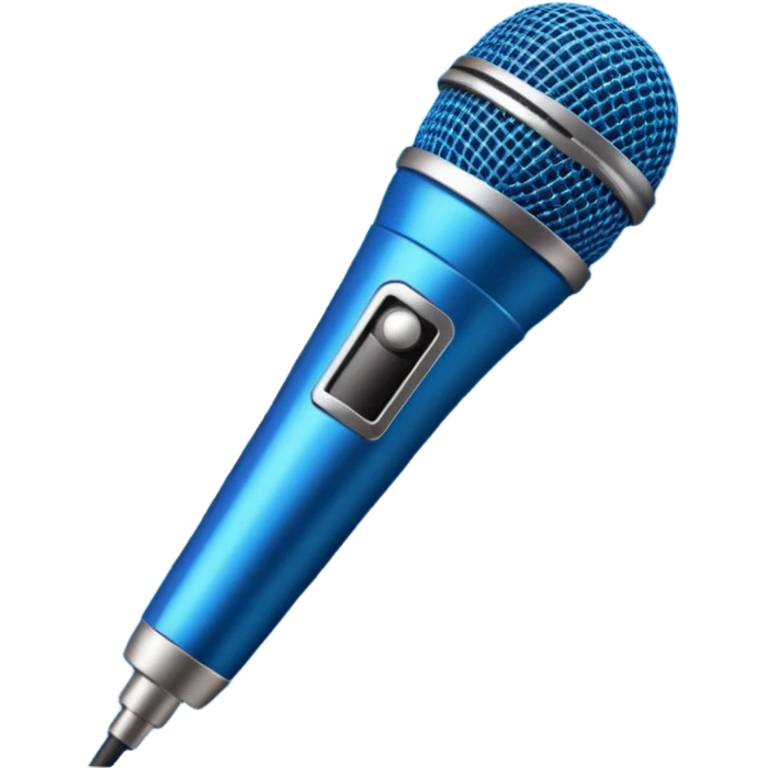 microphone with sound waves around emoji