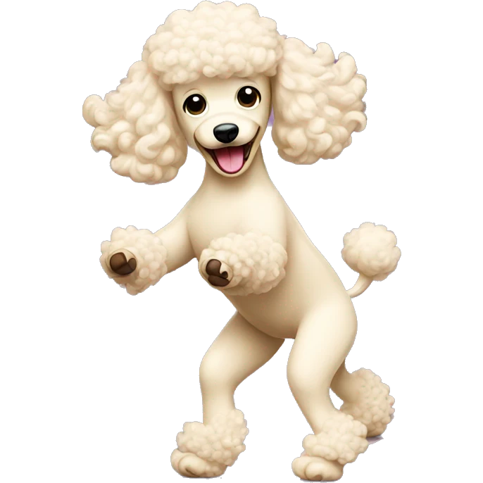 Cream poodle dancing emoji
