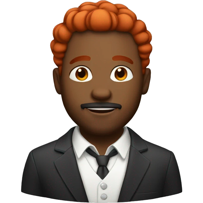 Black man with short red hair and red beard and mustache emoji
