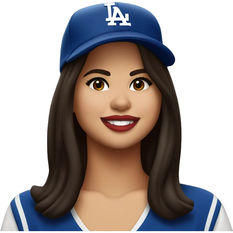 selena gomez with dodgers cap birthday  emoji