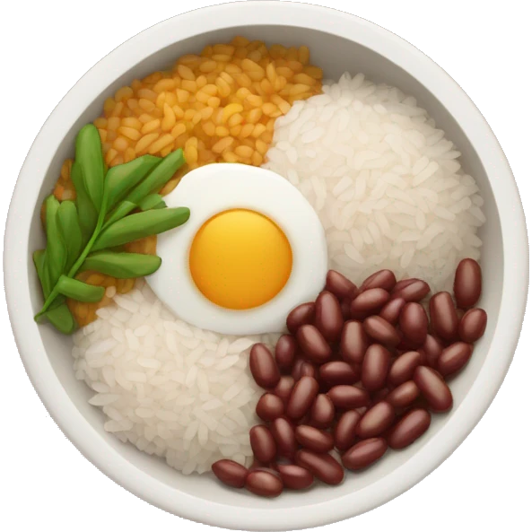 dish with rice and beans mixed emoji