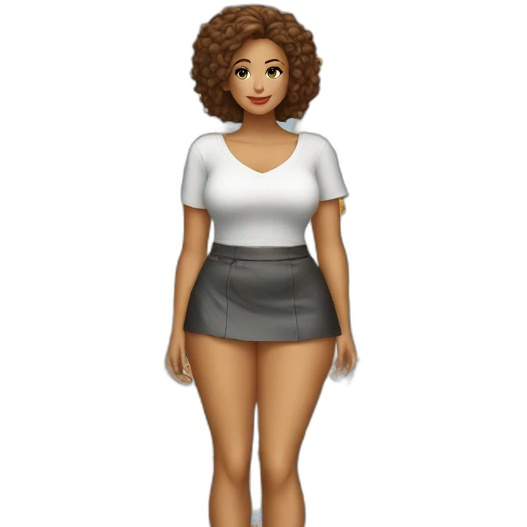 Full body Curvy beauty skirt sits emoji