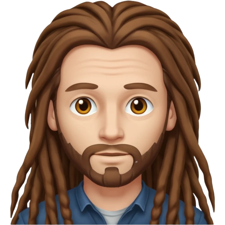 white Man with long brown dreadlocks emoji