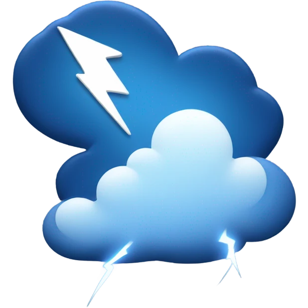 lightning from a dark blue cloud emoji