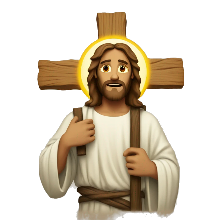 Jesus with a cross emoji