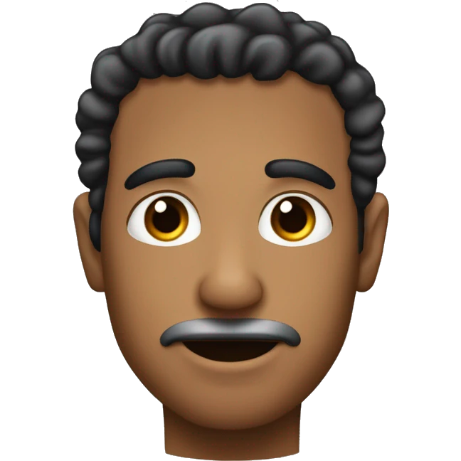 Pelo quebrado rizado , Alto , pero menos que el padre , ojo negro , brackets
 emoji