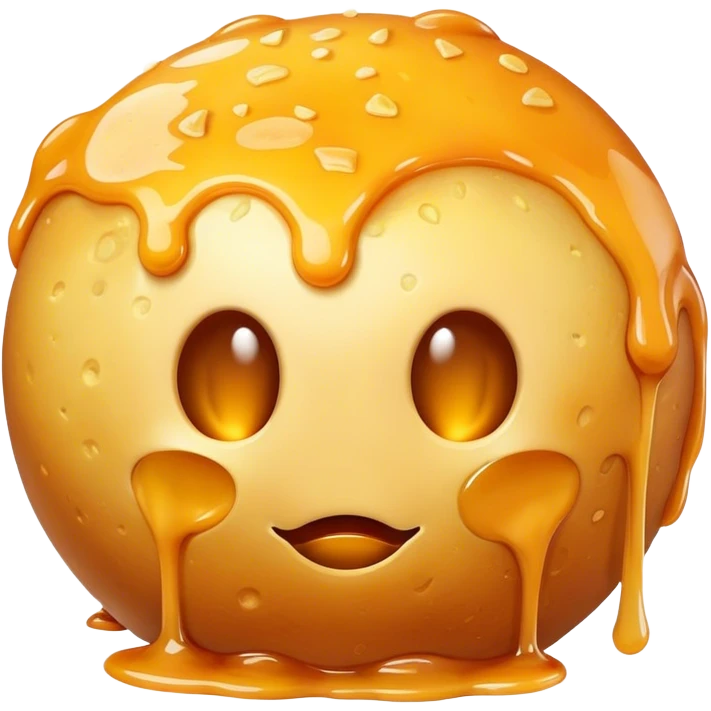 Melting fried cheese circle ball emoji
