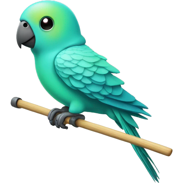 robot parakeet on a stick emoji