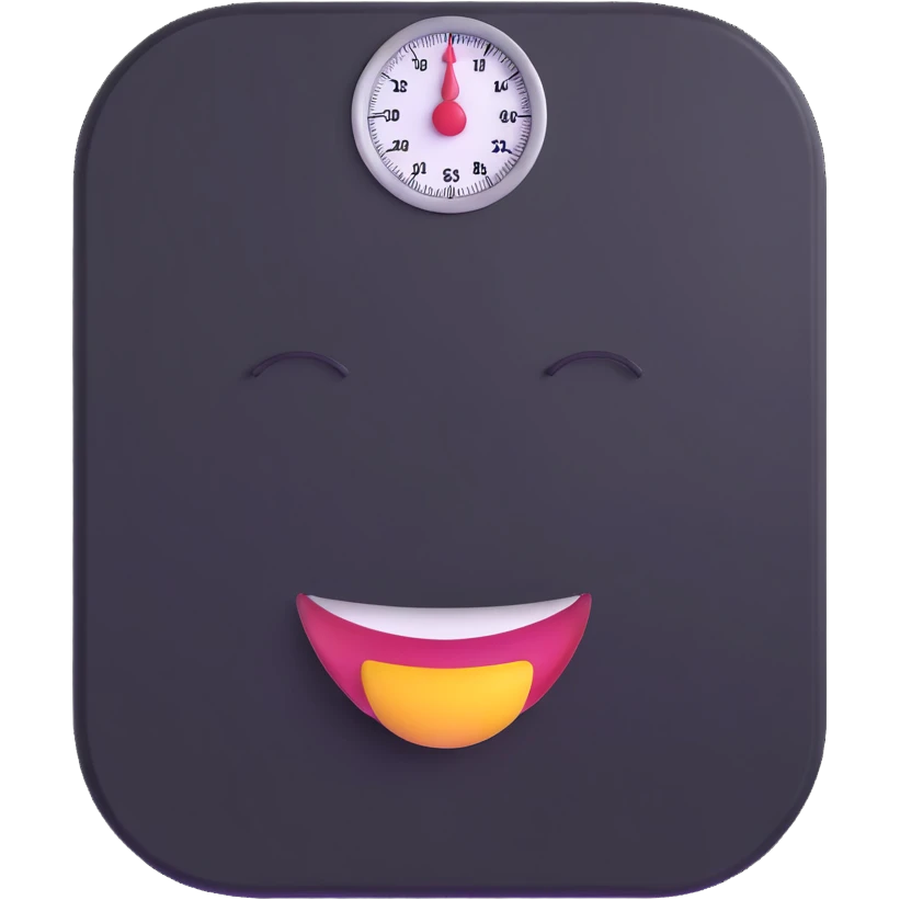 bathroom scale with a big happy face in the center emoji