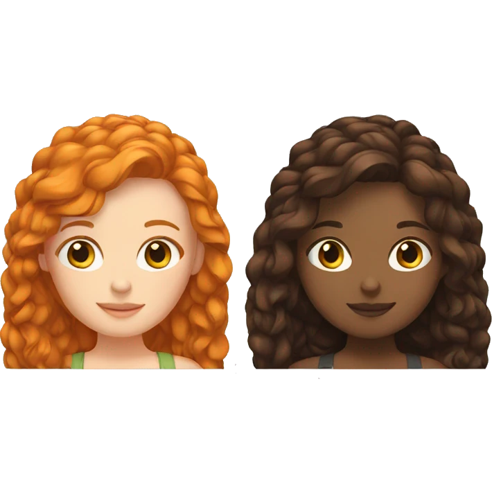 Ginger and brunette girls emoji