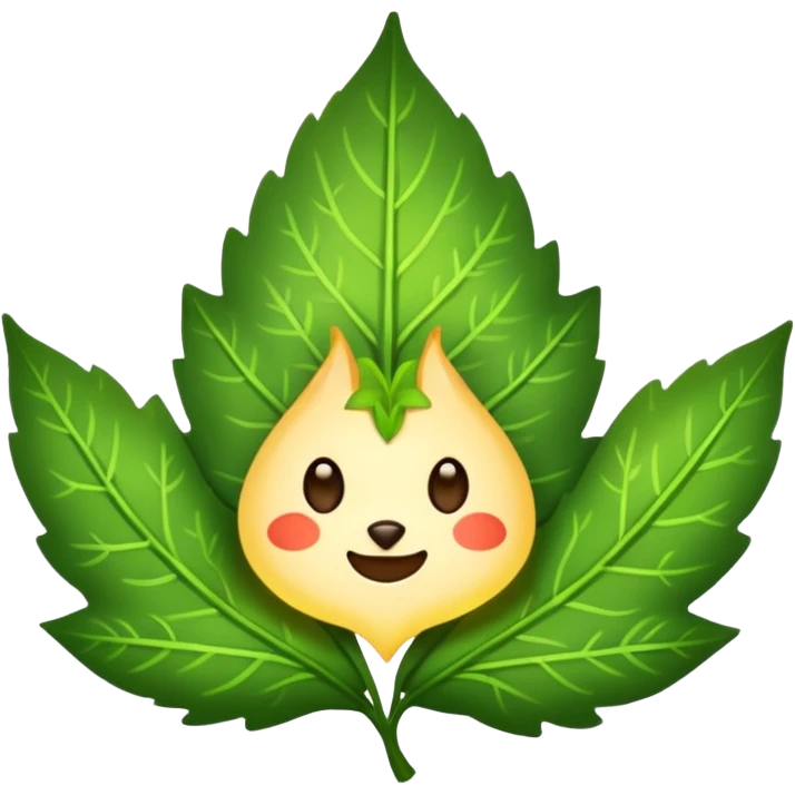 woodland spirit sending glowing leaf message emoji