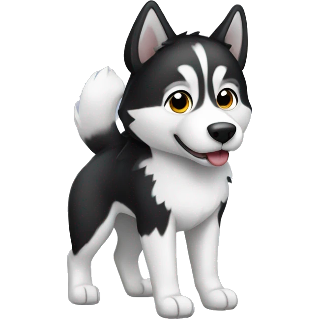 White and black husky emoji