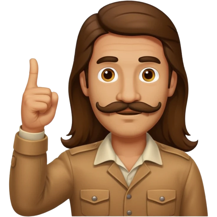 Man with long hair and mustache holding a thumbs up  emoji