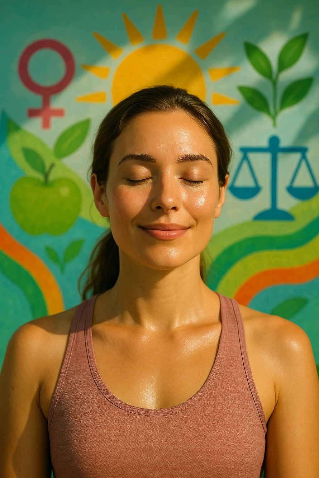 donna con equilibrio ormonale e metabolico immagine realistica emoji