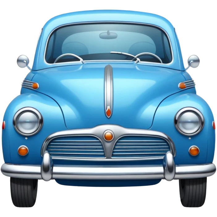blue small retro car front emoji