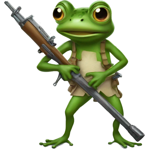 Frog with a weapon emoji