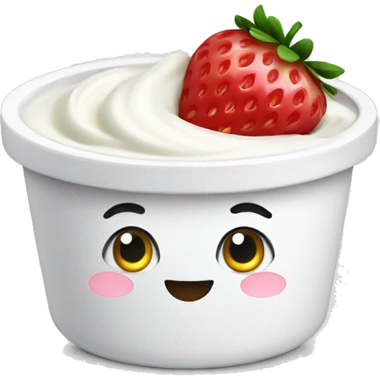 yogurt with strawberries emoji