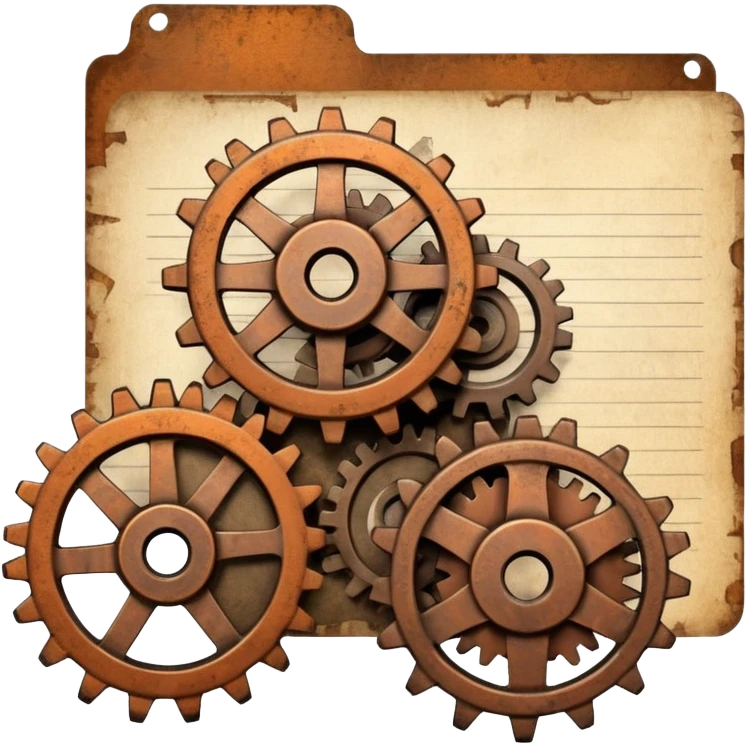 Gear/Cog + Document emoji