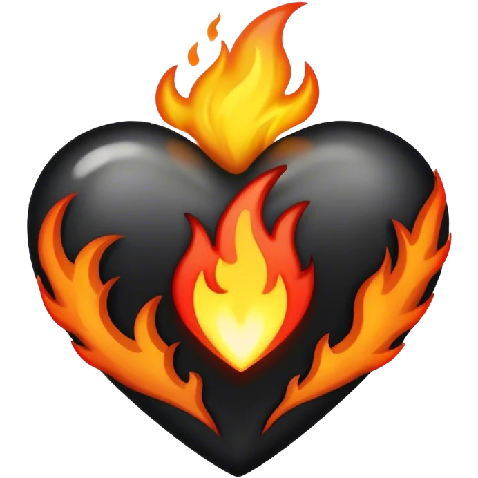 Black flaming heart emoji