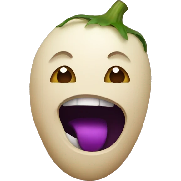 face with aubergine in mouth emoji