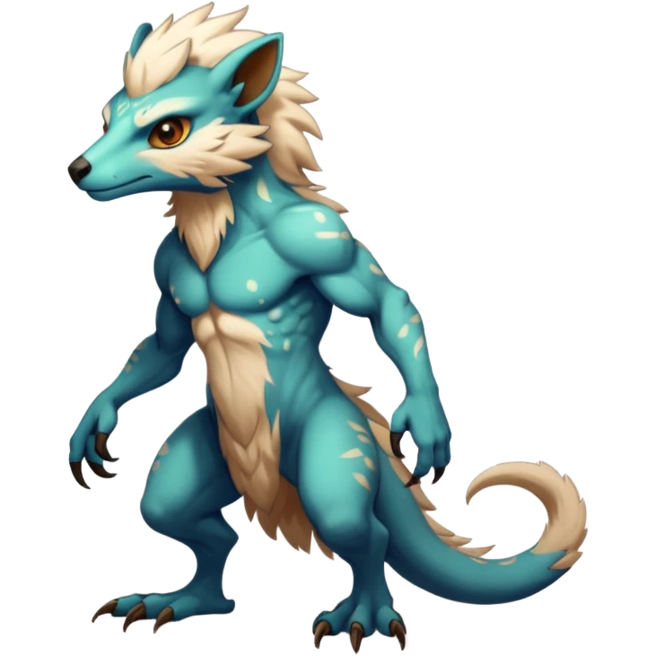 Anthropomorphic digitigrade Vernid-creature by LiLaiRa (full body) emoji