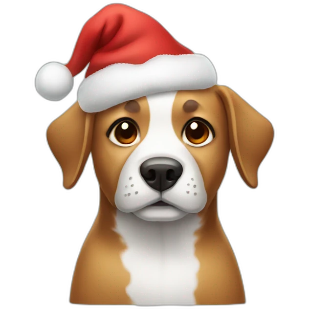 dog with christmas hat emoji