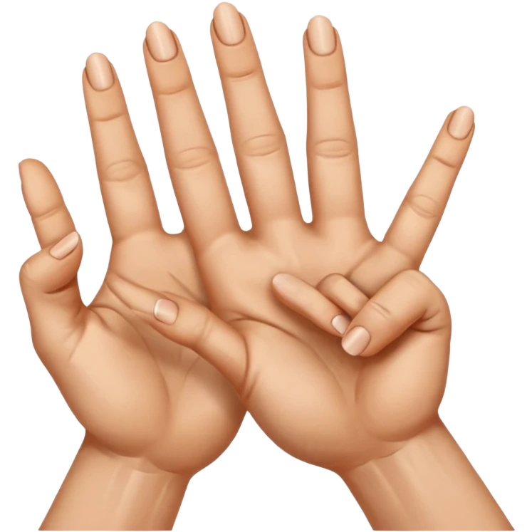 Manos con el dedo del medio y el anular cursados emoji