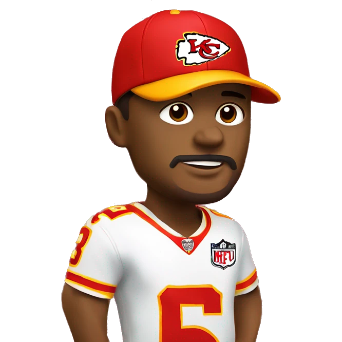Kansas City chiefs young coach with cap and KC chiefs shirt on emoji
