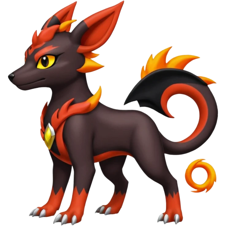 Litten-Houndoom-Salandit-Noibat-Flareon-Fakémon-Digimon-fusion (full body) emoji