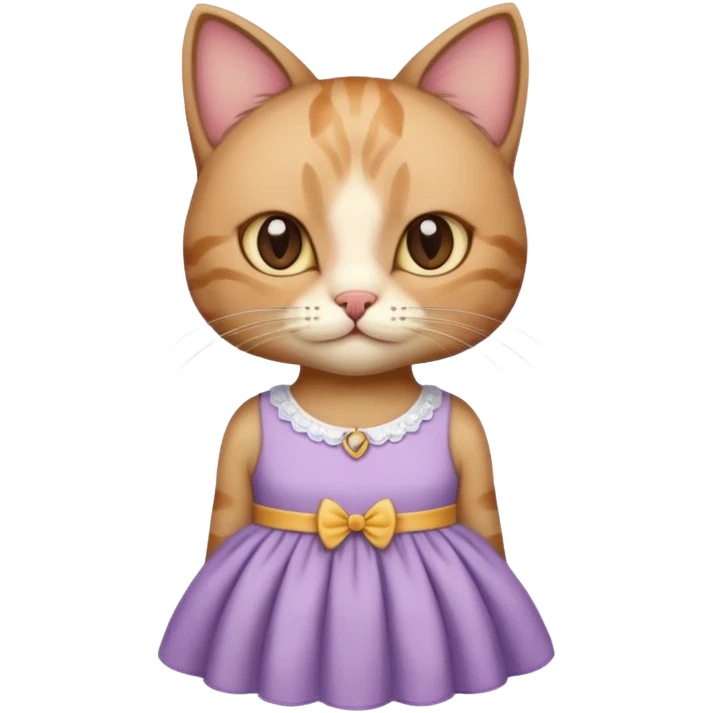 cat wearing a dress
 emoji