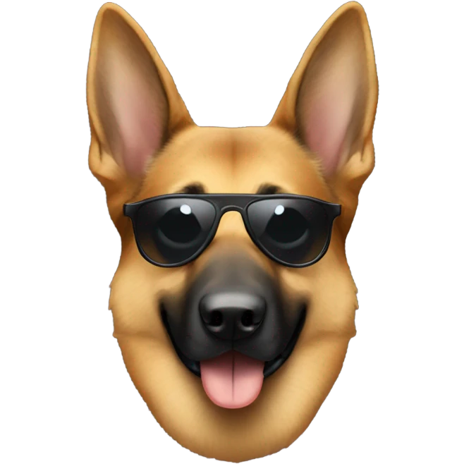 German shepherd wearing sunglasses emoji