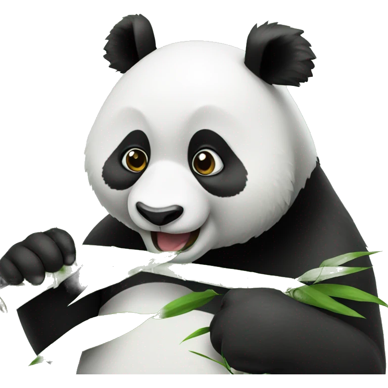 Panda eating bamboo emoji
