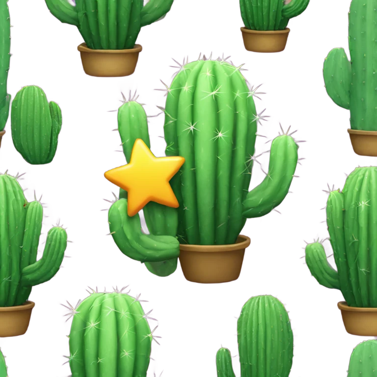 new cactus with huge star emoji