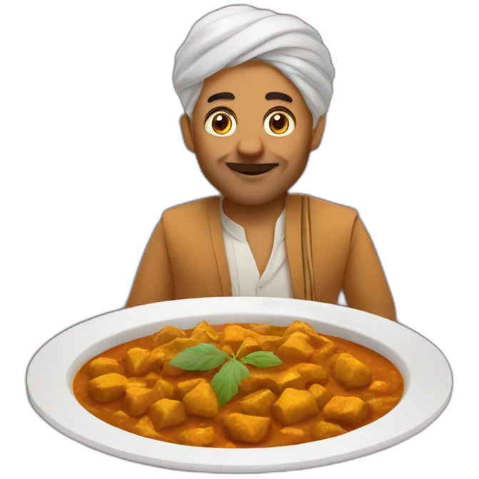 Un indien avec du curry emoji